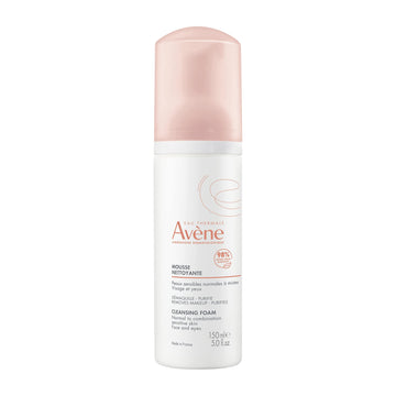 Avène cleansing foam front pump showing clean branding and easy dispensing benefit