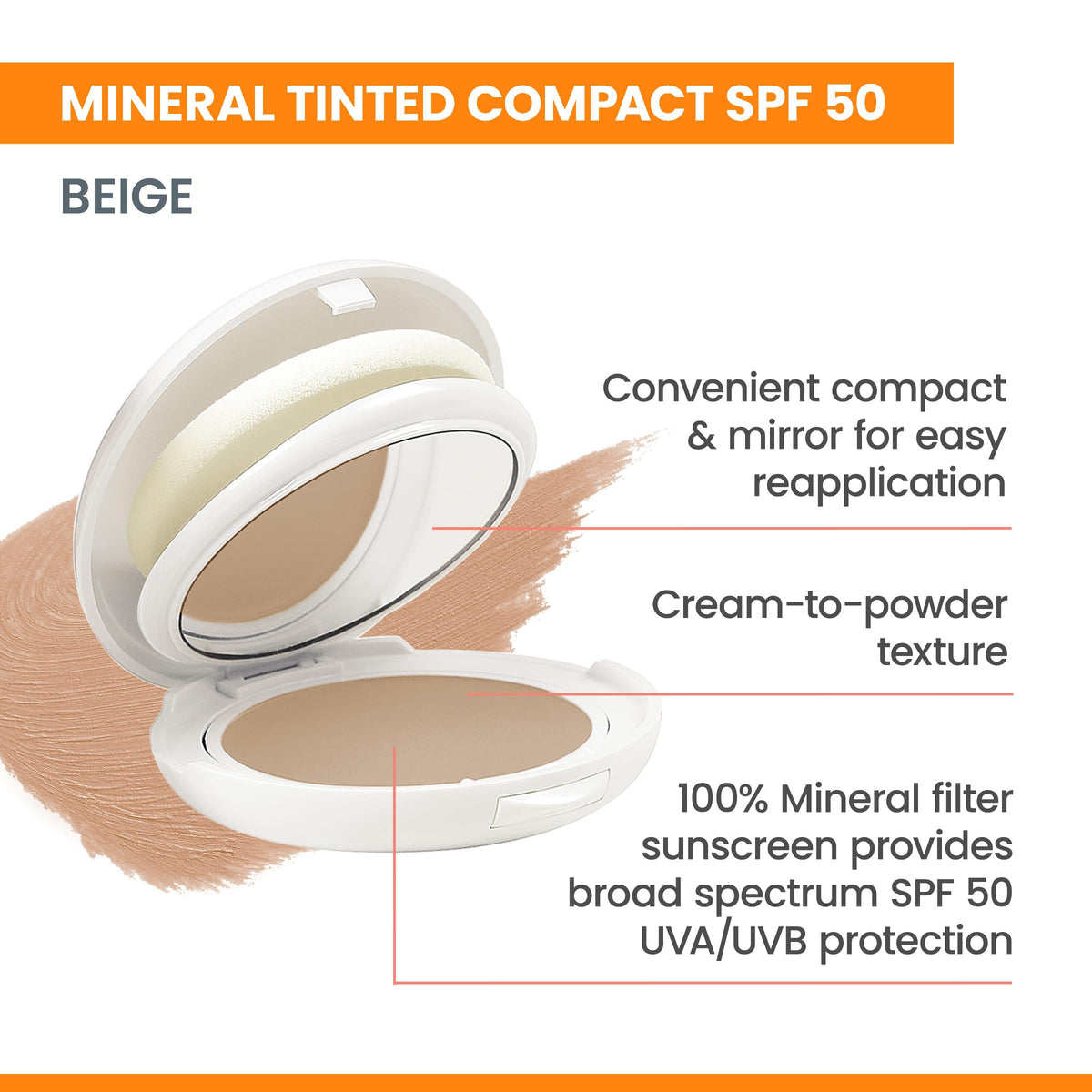 Eau Thermale Avène open compact with mirror for easy on-the-go application