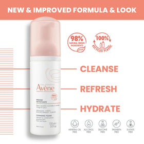 Avène foam texture close-up demonstrating light airy lather and gentle cleansing benefit