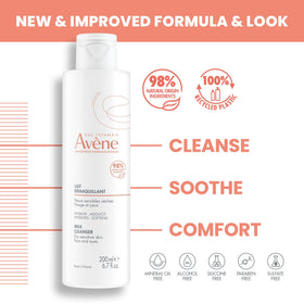 Avène Gentle Milk creamy milky texture close-up demonstrating lightweight moisturization