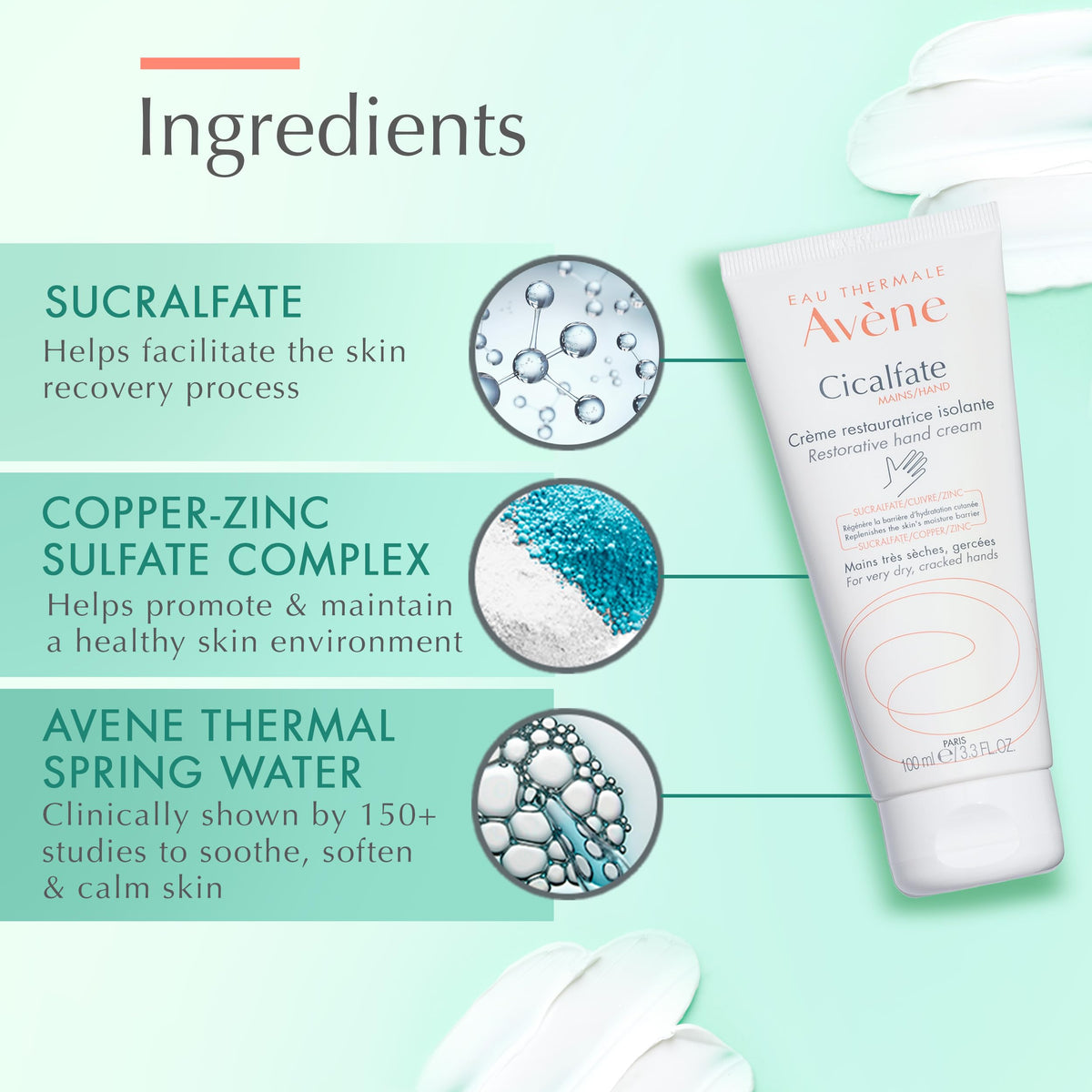 Eau Thermale Avène applying cream to dry hands demonstrating immediate comfort benefit