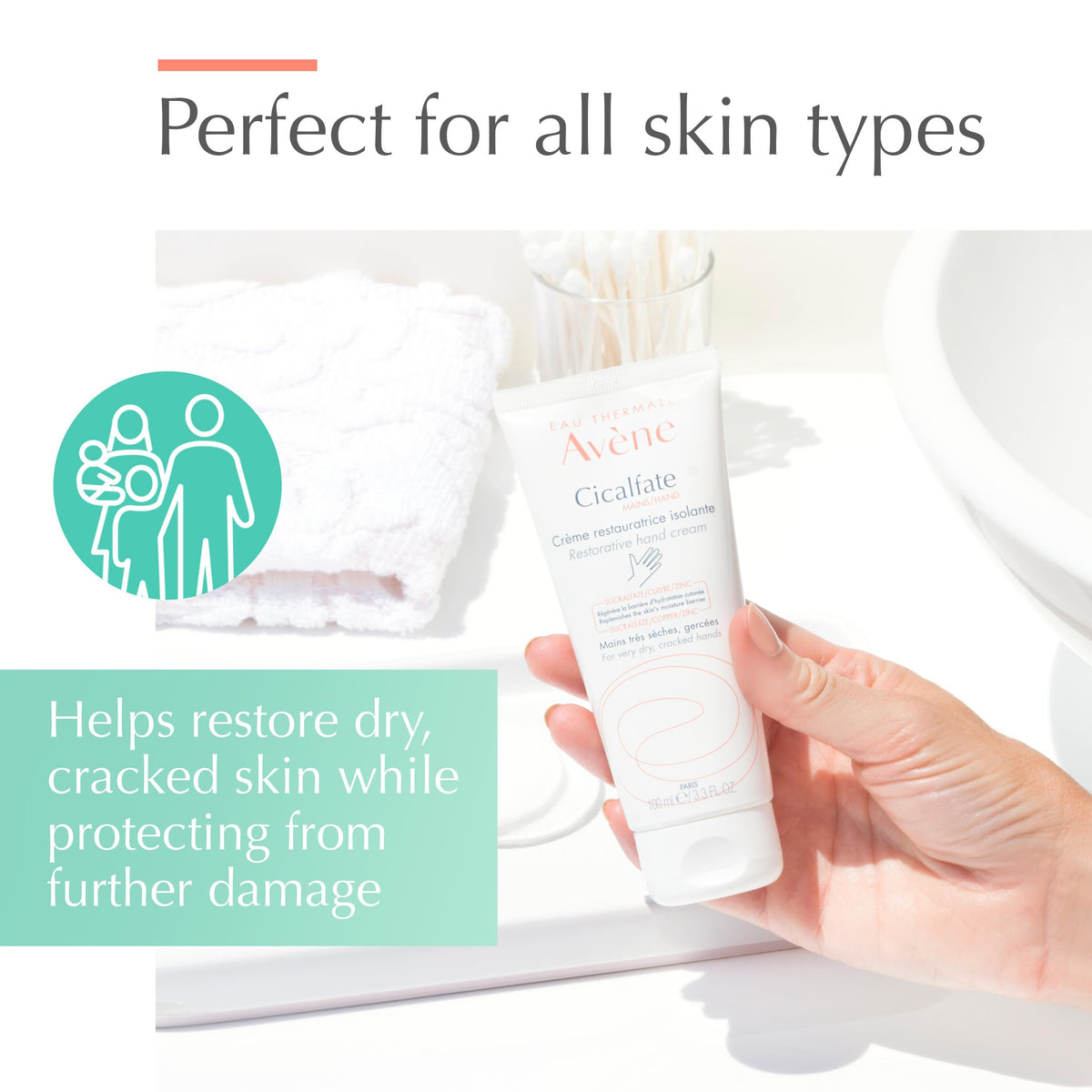 Eau Thermale Avène texture spread on skin showing fast absorption benefit