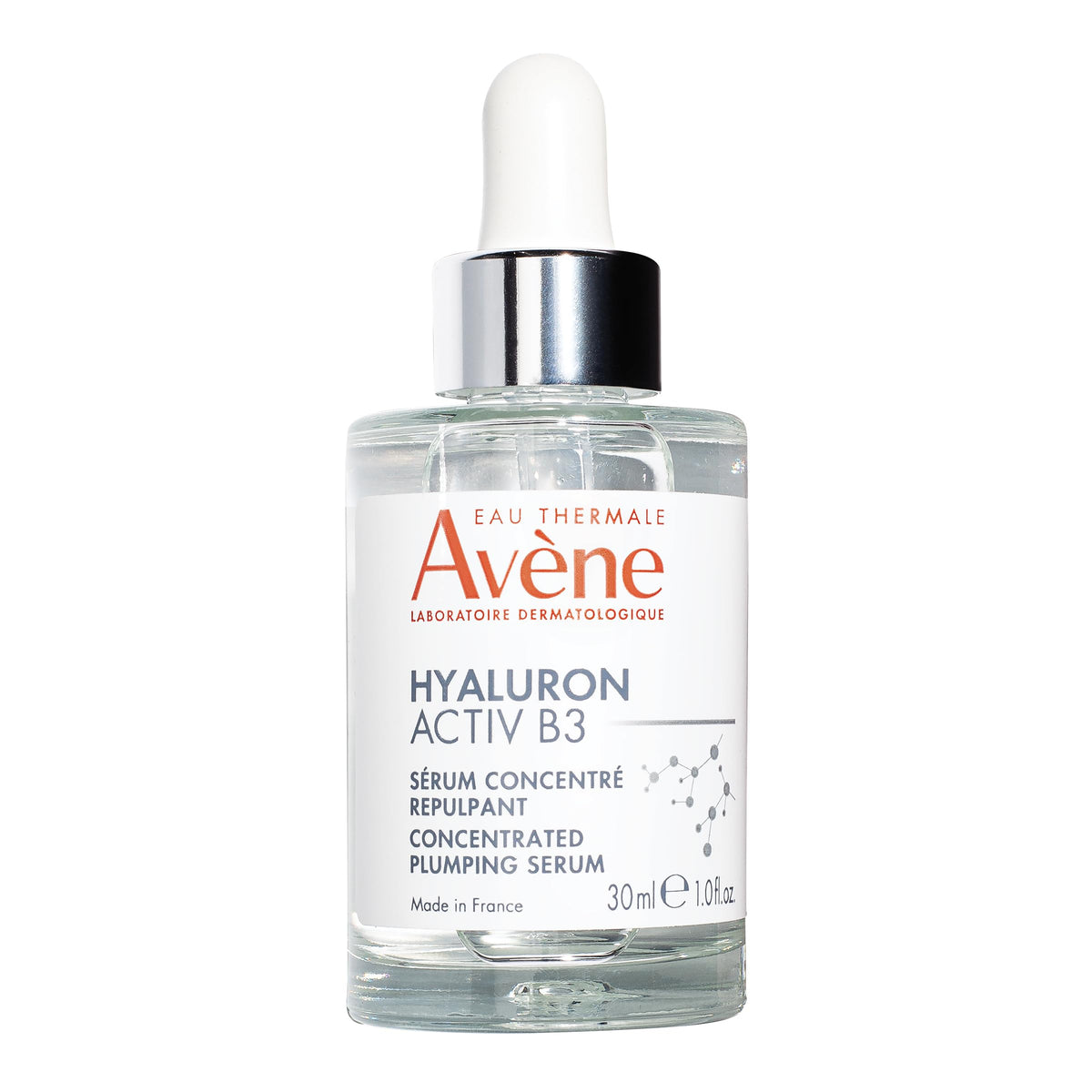 Eau Thermale Avène front bottle view showing sleek serum packaging and fast absorption benefit