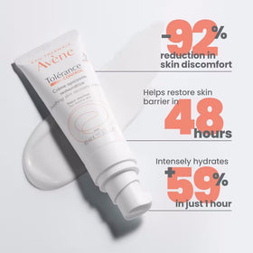 Avène ingredient list label close-up showing postbiotic and soothing components