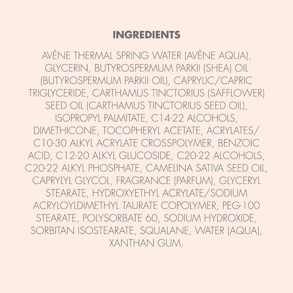 Avène product label featuring Thermal Spring Water for soothing comfort