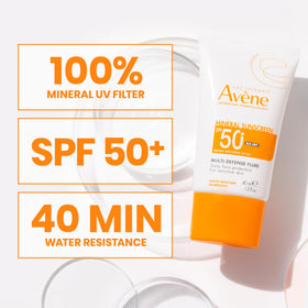 Avène ingredient label highlighting niacinamide, squalane and antioxidants