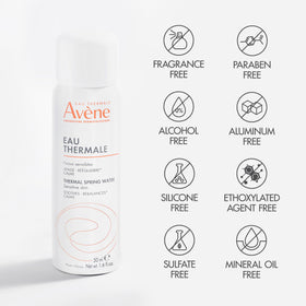 Eau Thermale Avène mist on shoulders after sun exposure showing calming benefit