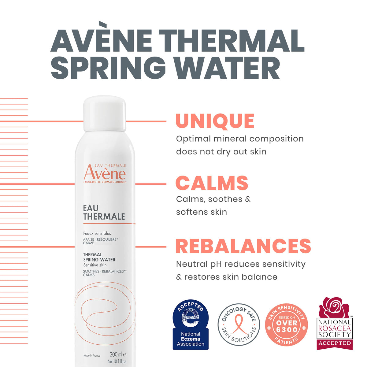 Eau Thermale Avène mist sprayed into hand demonstrating instant cooling effect