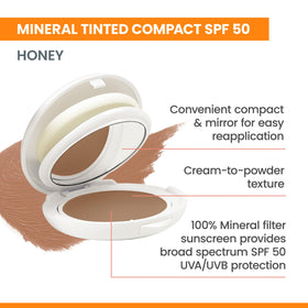 Avène compact open with mirror for quick on-the-go reapplication benefit