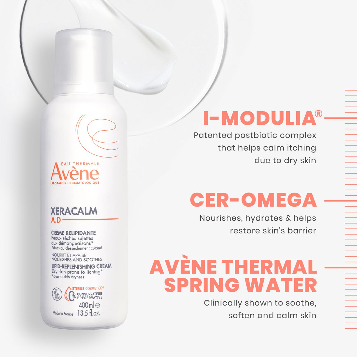 Family skincare flatlay with Avène cream indicating versatile use for all ages