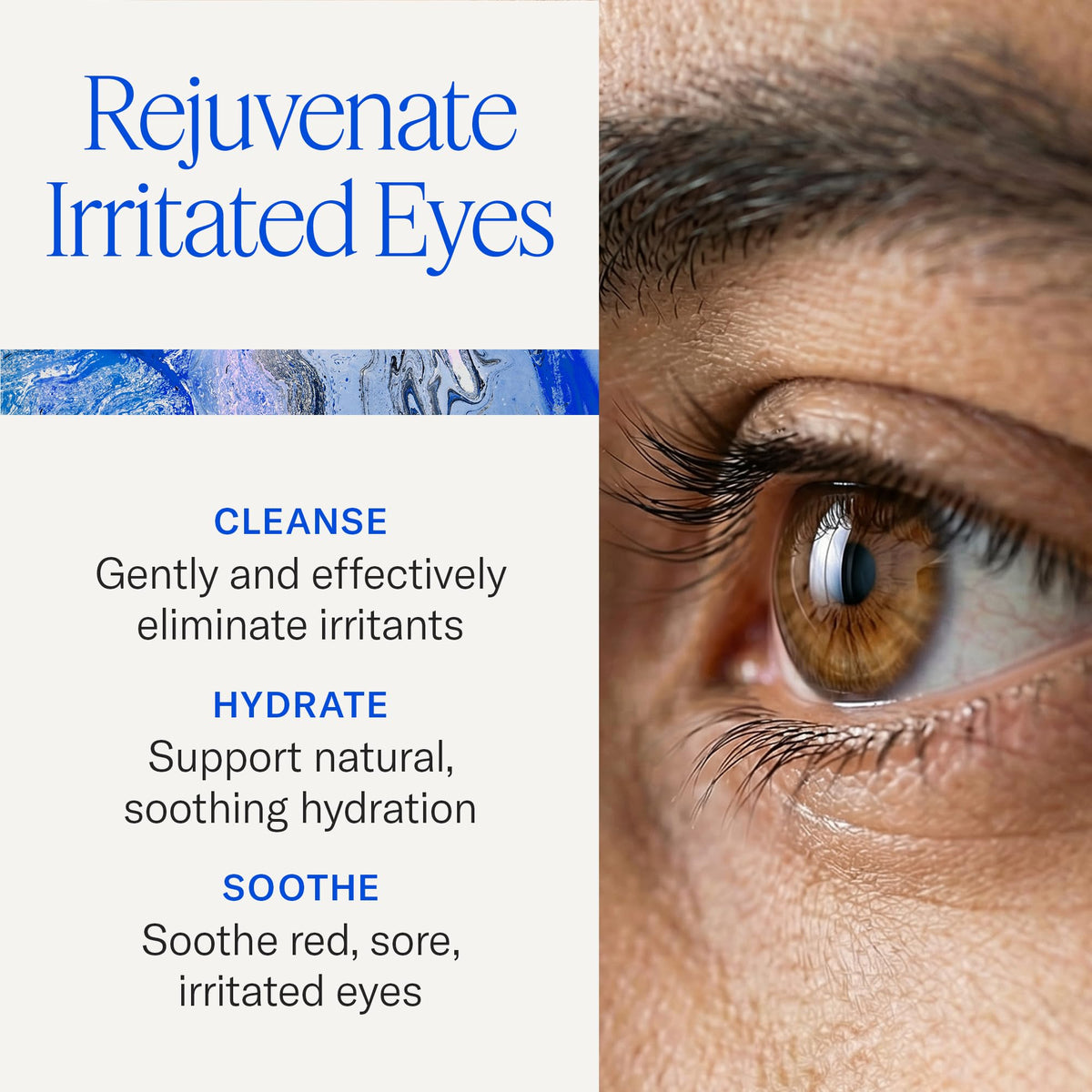 Spray applied to sterile pad showing Avenova removing lash debris effectively