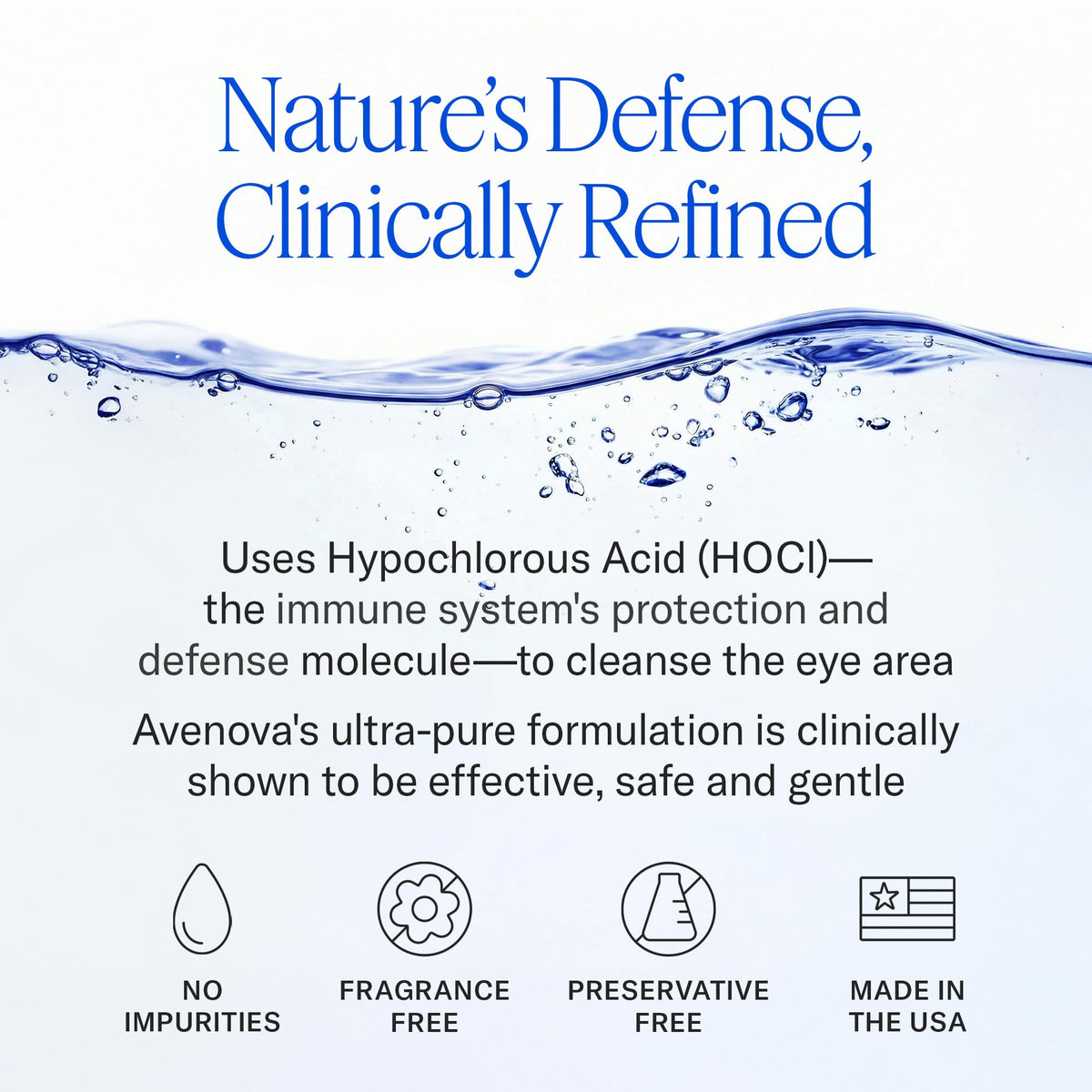 Hand holding Avenova spray demonstrating gentle application for convenience