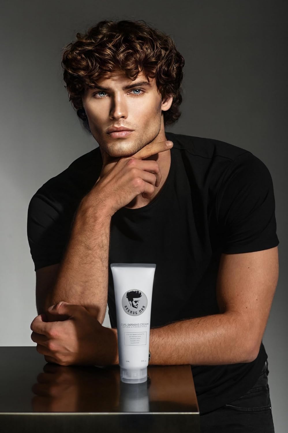 Avenue Man tube beside ruler showing compact size for travel-friendly styling
