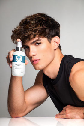 Product label close-up on Avenue Man showing ingredients and directions