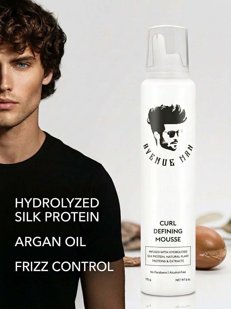 Avenue Man foam texture closeup demonstrating airy mousse for even curl coverage