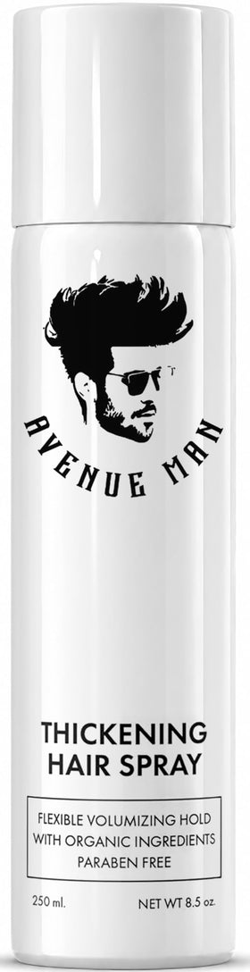 Avenue Man front packaging shows bottle and volumizing benefit