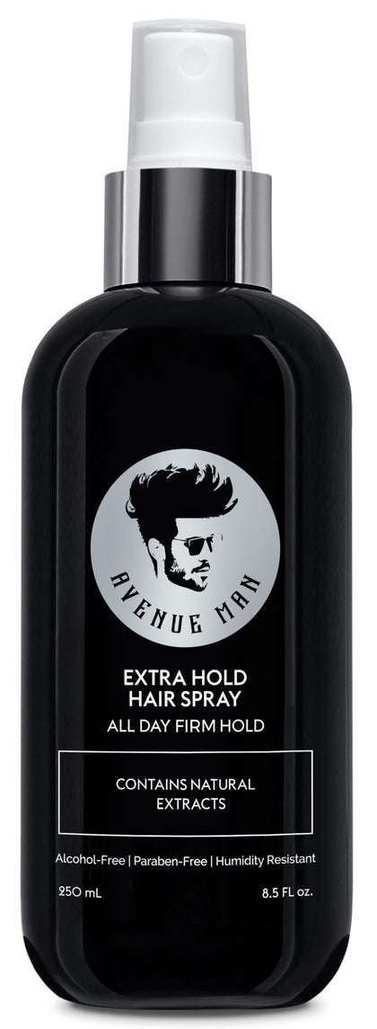 Avenue Man front packaging showing bottle and branding, conveys professional hold