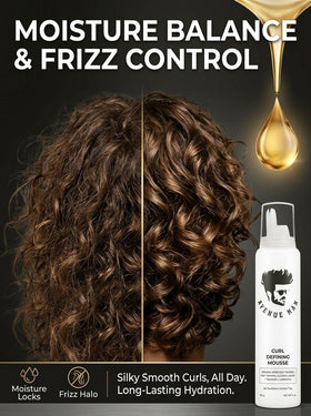 Avenue Man ingredients label highlighting argan oil and silk protein for healthier curls