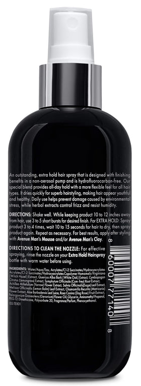 Avenue Man bottle on commuter bench, suggests all-day humidity-resistant hold