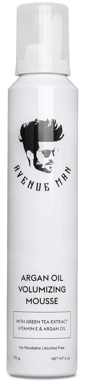Avenue Man mousse front packaging showing product benefit and hold