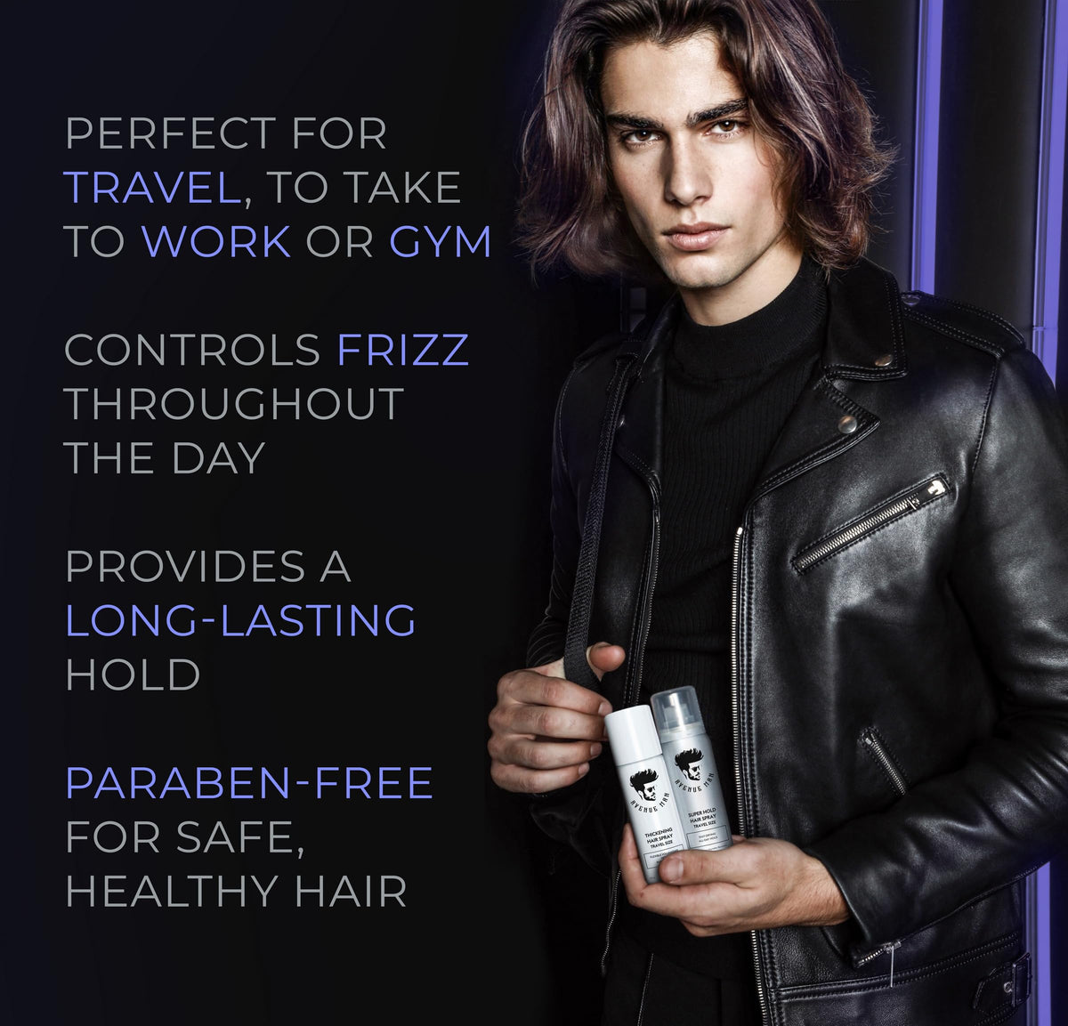 Avenue Man can in a hand to show scale and portability for easy on-the-go use