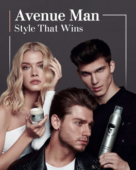 Avenue Man side label close-up highlighting paraben-free and ingredient benefits
