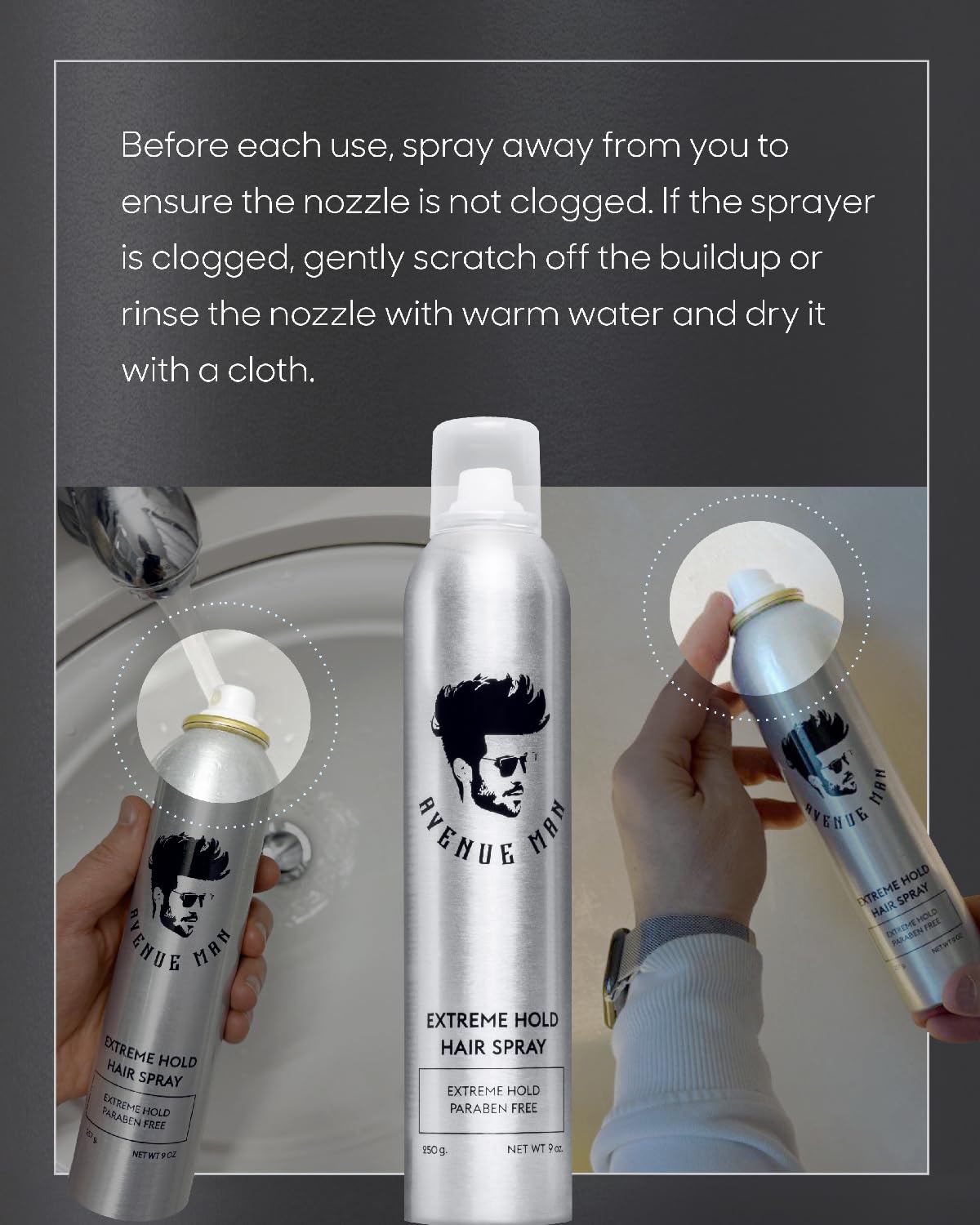 Avenue Man before and after hair texture showing reduced frizz and control benefit