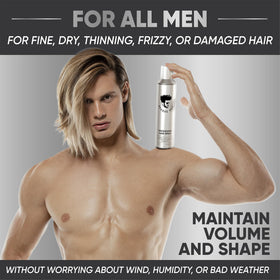 Avenue Man styled hair after use demonstrating fuller, natural texture