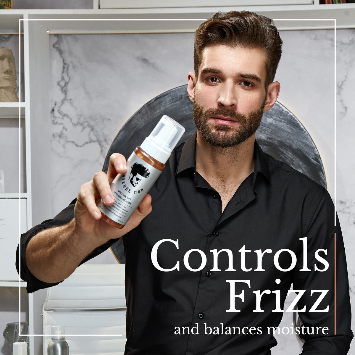 Avenue Man applied to damp hair demonstrating easy distribution