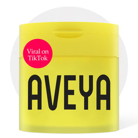 AVEYA jar front label showing product packaging and ingredient highlights