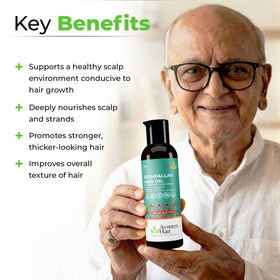 AVIMEE HERBAL bottle held in hand illustrating 100 ml size and portability