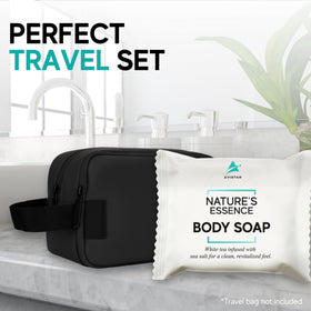Avistar unwrapped bar texture showing mild lathering and gentle cleanse
