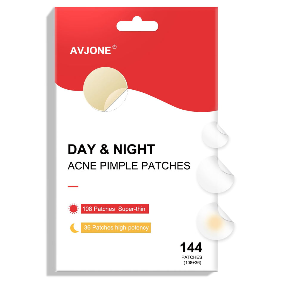 AVJONE front packaging showing full 144 patch set and benefits