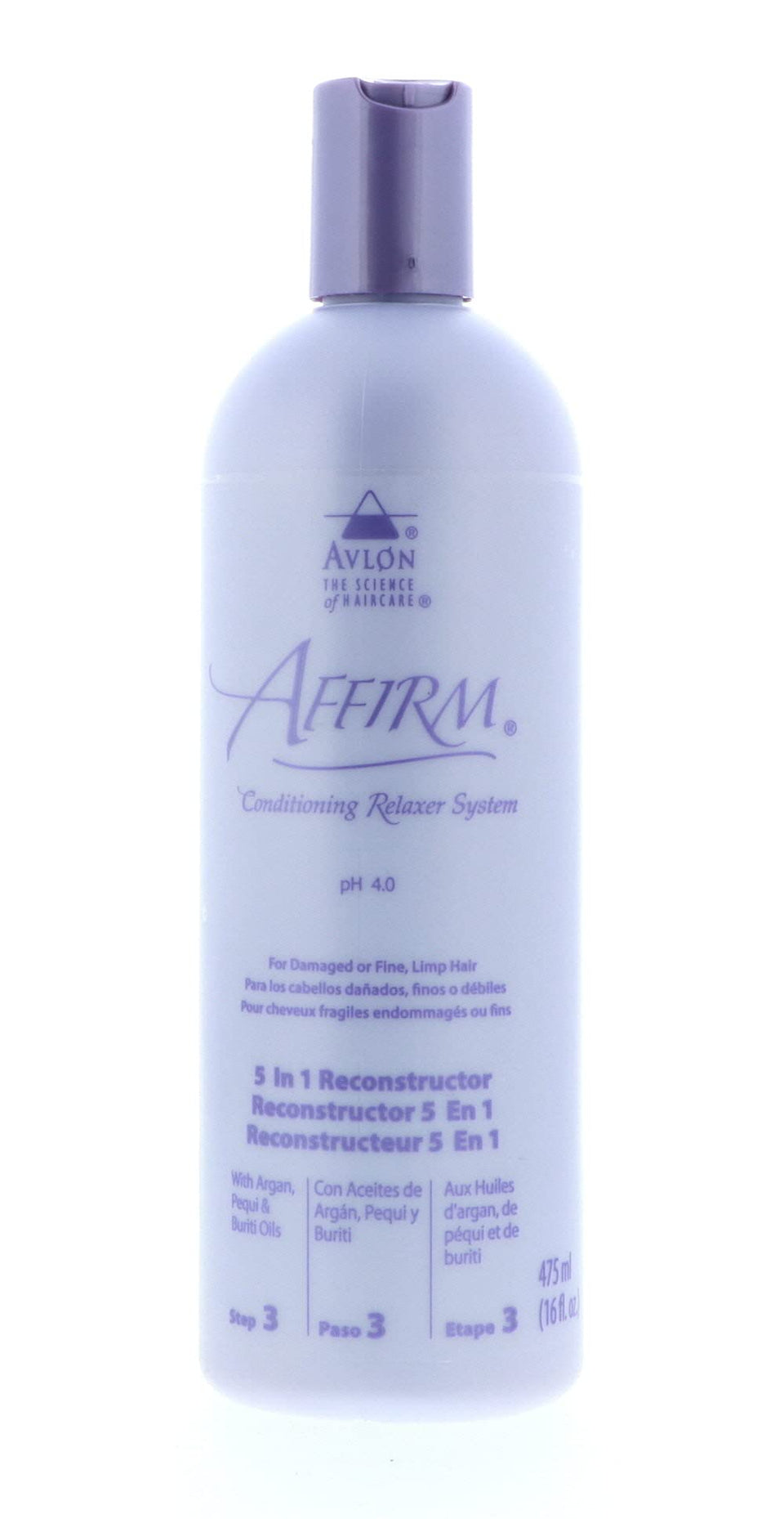 Avlon Affirm 5 In 1 front packaging showing professional 16 oz bottle and label benefits