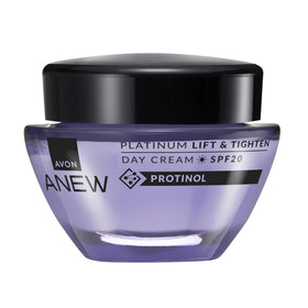 AVON Anew Platinum jar front view showing brand and uplifted skin promise