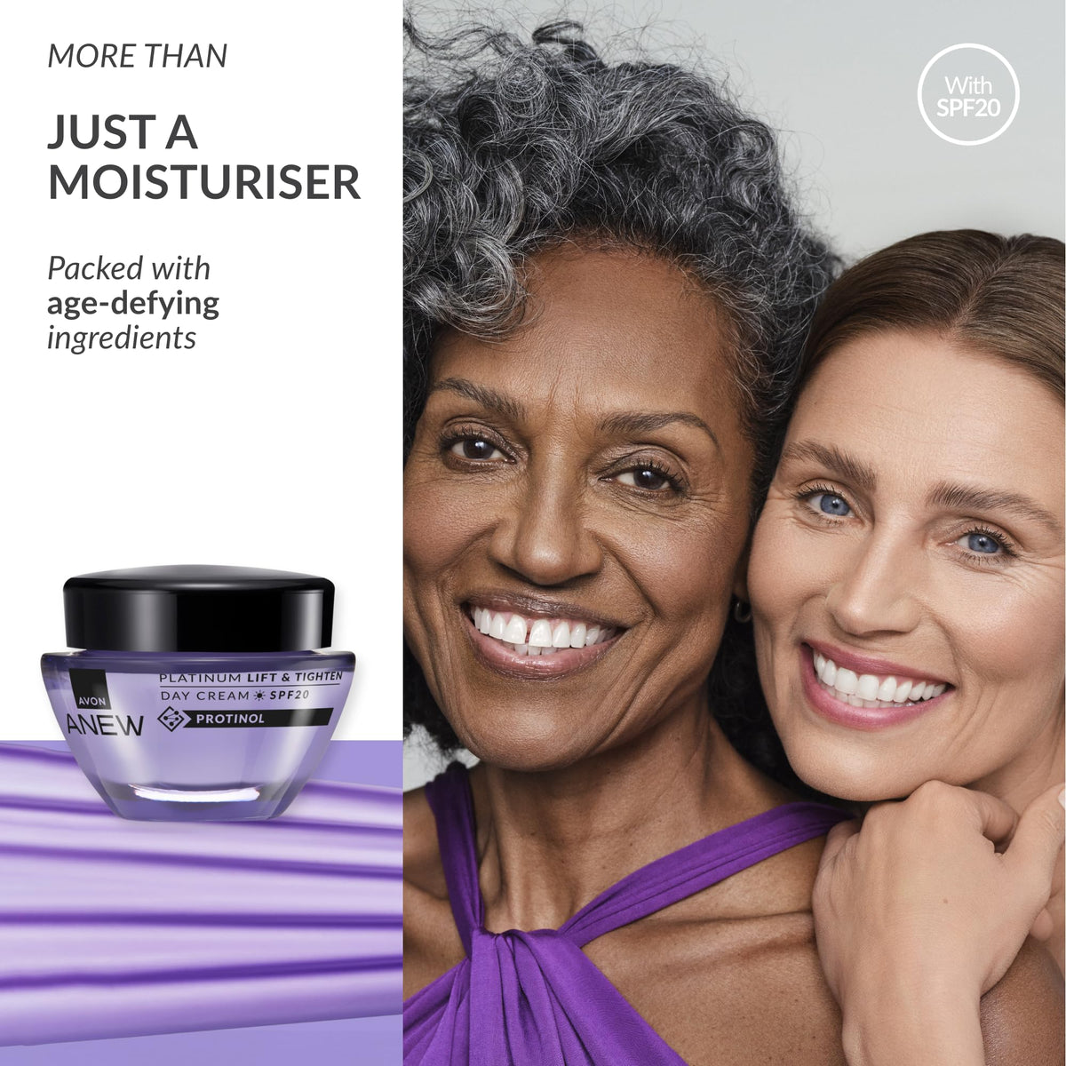 AVON Anew Platinum label close-up showing ingredient list and brand clarity