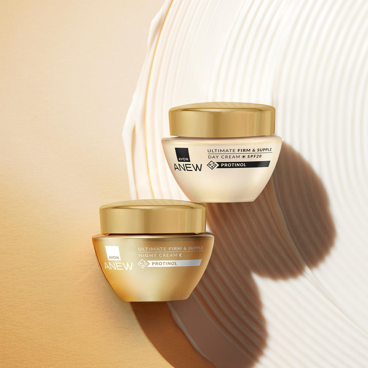 AVON Anew cream texture close-up showing lightweight spreadability and hydration benefit