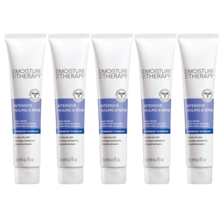 AVON front packaging showing five tubes, convenient long-term supply