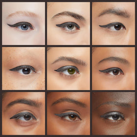 AVON pencil in use on eyelid showing bold black definition and long wear