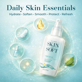 Avon Skin So Soft applied in shower to lock in moisture and hydrate skin