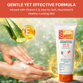 AVON lotion texture on hand showing smooth, non-greasy finish benefit