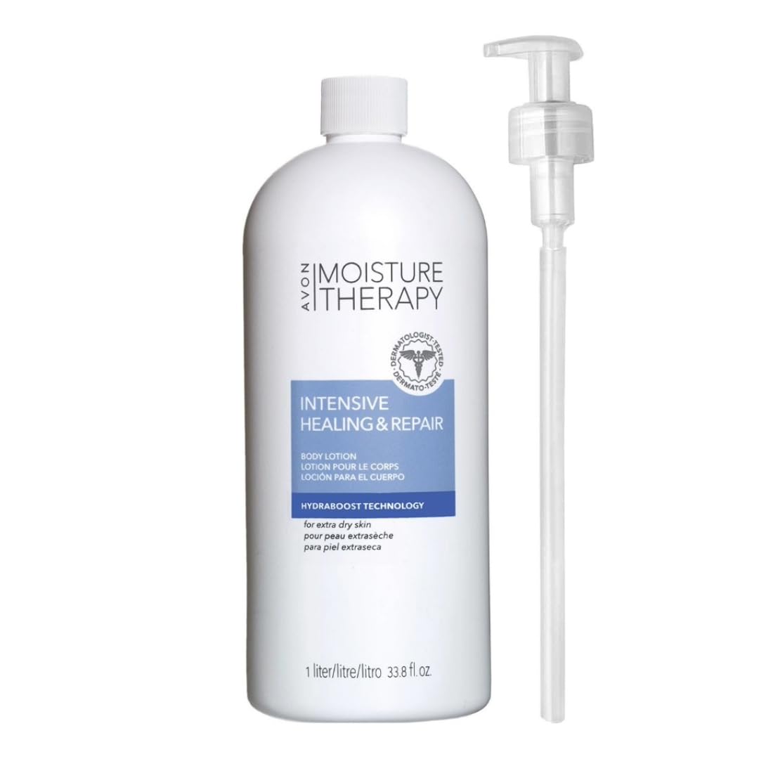 AVON front pump bottle showing unscented lotion and easy dispensing benefit