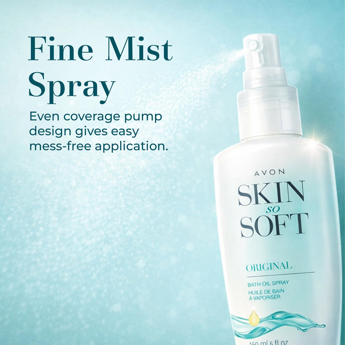 Avon Skin So Soft oil texture on hand demonstrating quick absorption and softness