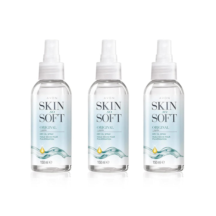 AVON SKIN SO SOFT front packaging showing bottle and label for quick identification and convenience
