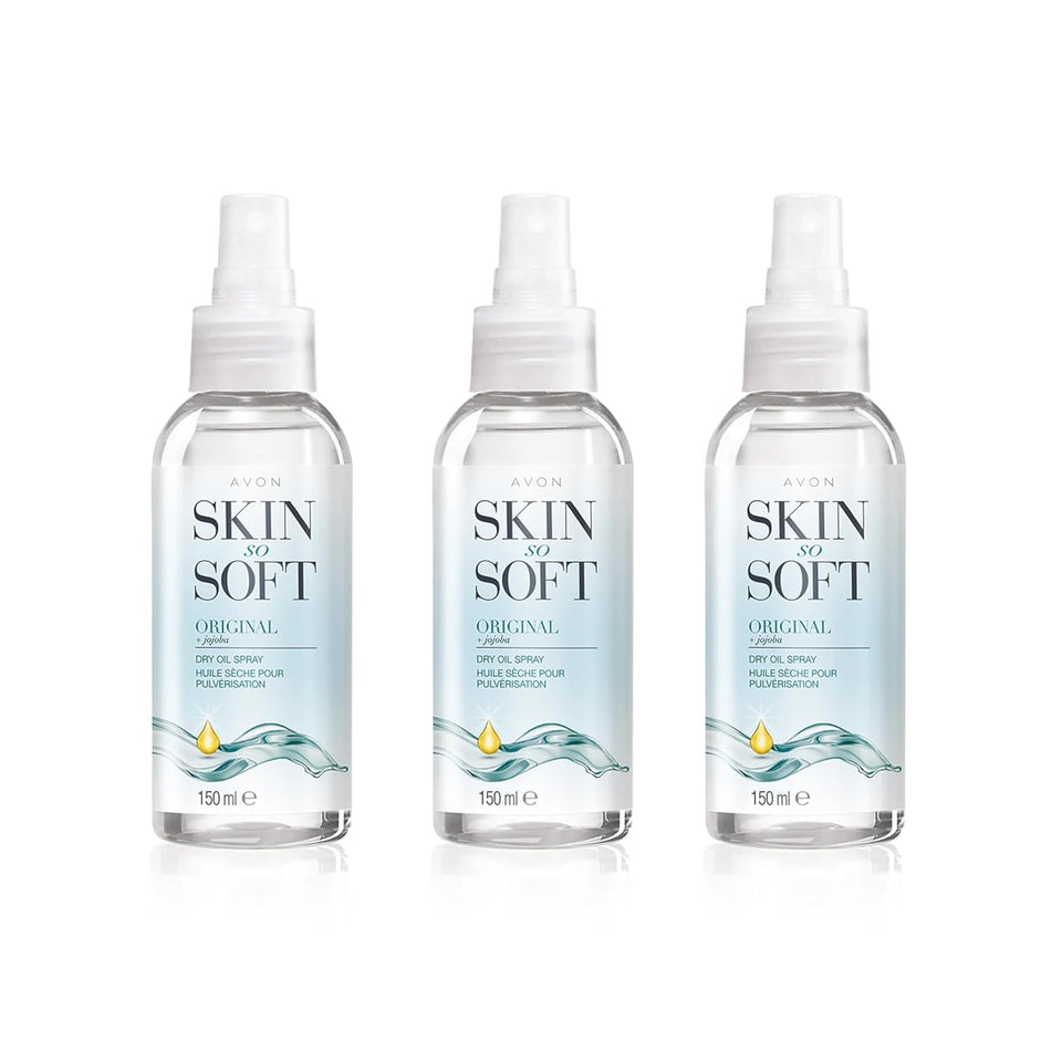 AVON SKIN SO SOFT front packaging showing bottle and label for quick identification and convenience
