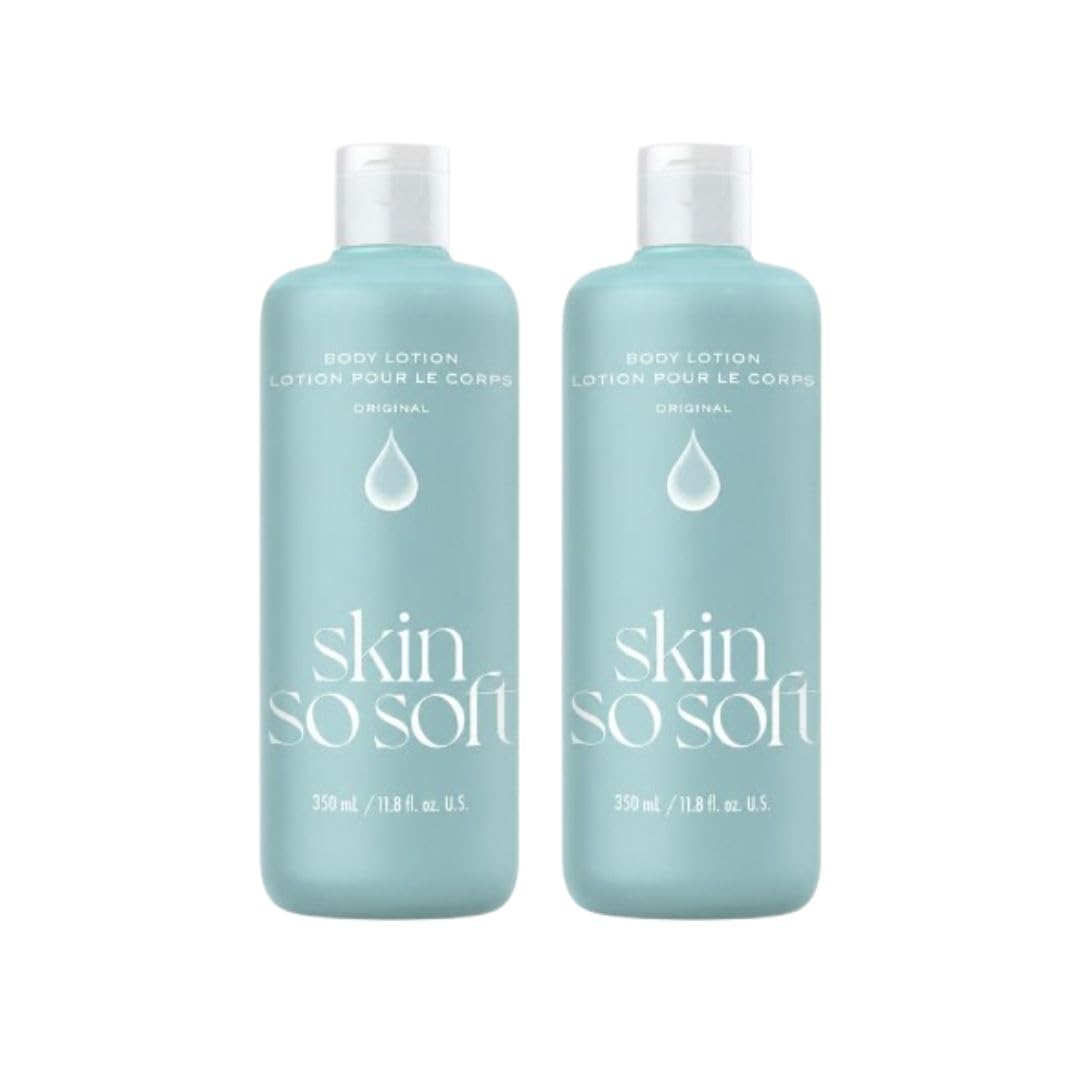 AVON Skin So Soft front packaging showing two 11.8 oz bottles and value