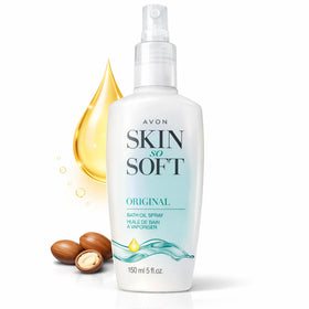 Avon Skin So Soft front packaging showing bottle and brand for easy identification