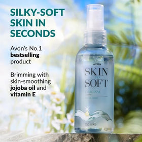 AVON SKIN SO SOFT label and instructions clear to show safe usage guidance