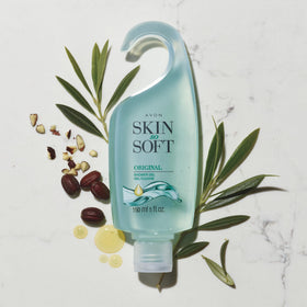 AVON rich lather on hand demonstrating gentle cleansing benefit