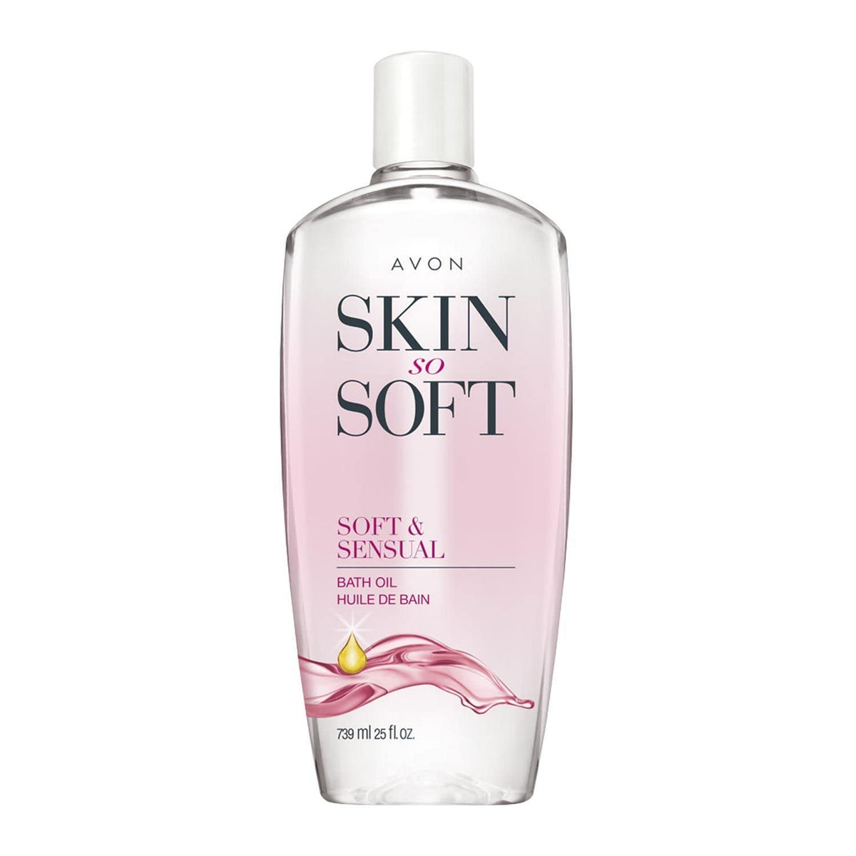 AVON front bottle shot showing Soft & Sensual and hydrating benefit